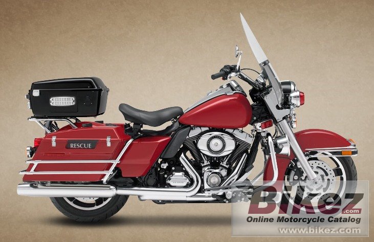 Big Harley-Davidson road king fire - rescue picture and wallpaper from Bikez.com